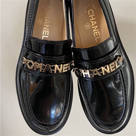 chanel black patent loafers|Chanel shoes loafers.